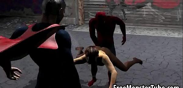 Foxy 3D babe getting fucked hard by Spiderman